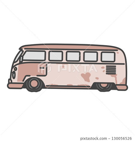 Retro van/wagon-type classic cars: Rusty and decaying old cars 130056526