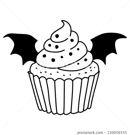 Cute hand drawn cupcake bat illustrations with kawaii halloween doodle dessert designs for journaling scrapbooking stickers party invitations decorations and spooky crafts Cute hand drawn cupcake bat illustrations with kawaii halloween doodle dessert designs for journaling scrapbooking stickers party invitations decorations and spooky crafts 130056555