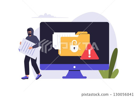 Data Breach and Information Theft Illustration 130056841