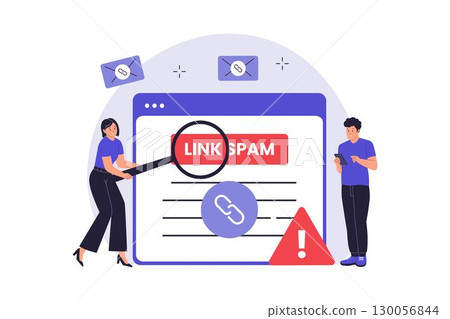 Spam Link and Cyber Threats Illustration 130056844