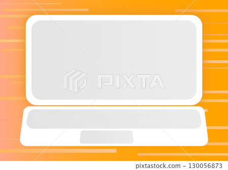 Personal computer and orange background IT PC business Personal computer and orange background IT PC business 130056873