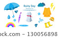 Rainy Day Illustration Set Vector 130056898