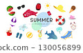 Summer Vacation Illustration Set Vector 130056899