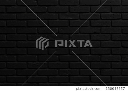 Dark black brick wall texture clean and seamless background with industrial design concept creating bold and modern atmosphere 130057357