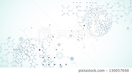 Abstract biotechnology innovation background.  Hexagons theme. Vector 130057698