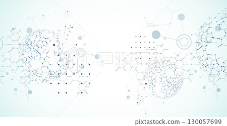 Abstract biotechnology innovation background.  Hexagons theme. Vector 130057699