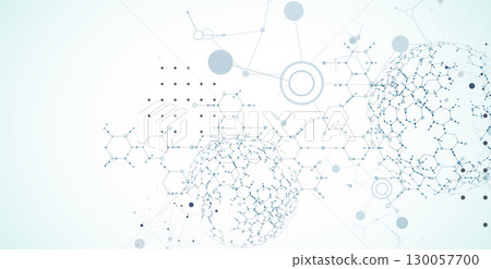 Abstract biotechnology innovation background.  Hexagons theme. Vector 130057700