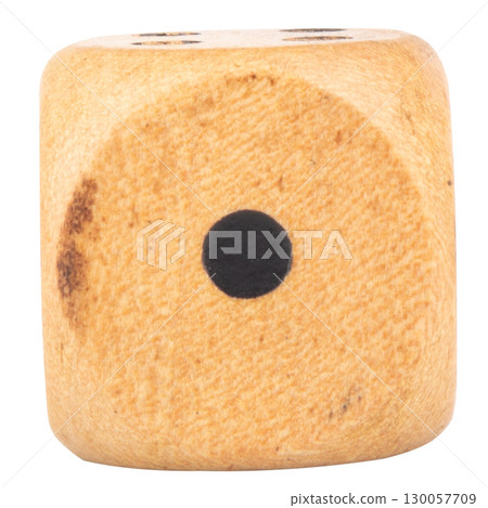 Wooden dice on white background 130057709