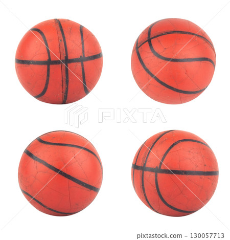 Small toy basketball isolated on white background 130057713