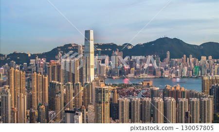 Aug 22 2025 Modern Skyline of West Kowloon Cultural District Hong Kong Aug 22 2025 Modern Skyline of West Kowloon Cultural District Hong Kong 130057805