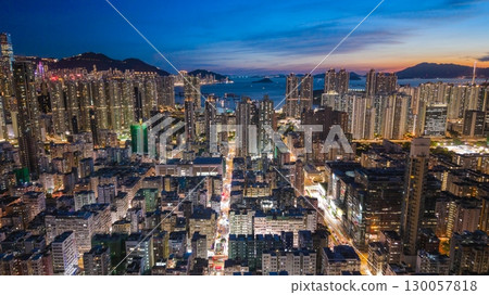 Aug 22 2025 Cheung Sha Wan Night Skyline with City Lights 130057818