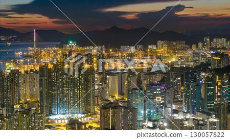 Aug 22 2025 Cheung Sha Wan Night Skyline with City Lights 130057822