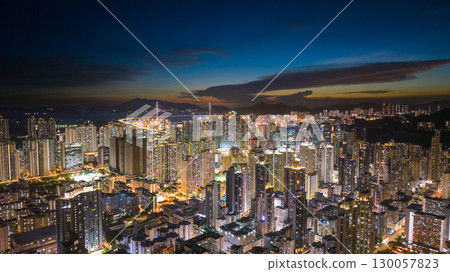 Aug 22 2025 Cheung Sha Wan Night Skyline with City Lights 130057823