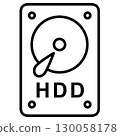 HDD線描插圖儲存裝置圖標 130058178