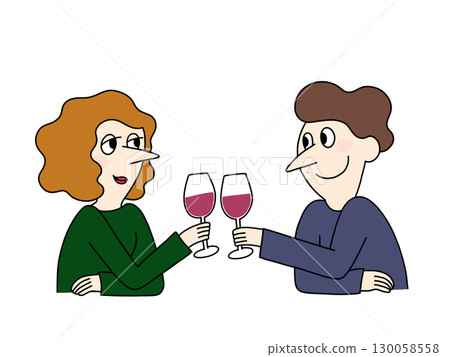 A toasting with wine 130058558