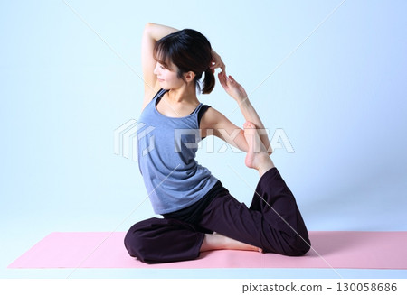 Yoga exercise female image Yoga exercise female image 130058686