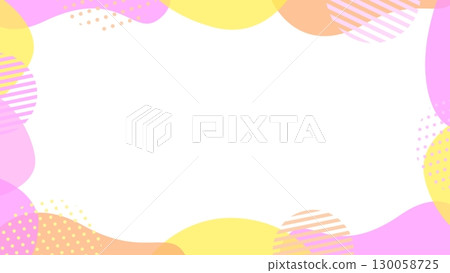 彩色波浪和圓點流行背景框架 彩色波浪和圓點流行背景框架 130058725