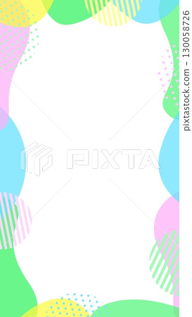 彩色波浪和圓點流行背景框架 130058726