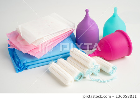 Sanitary hygiene set for women menstrual period cycle protection. Sanitary hygiene set for women menstrual period cycle protection. 130058811