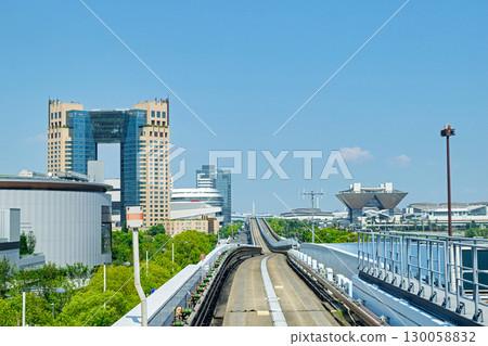 東京國際展覽中心附近的東京新交通百合海鷗線列車車窗景觀 130058832