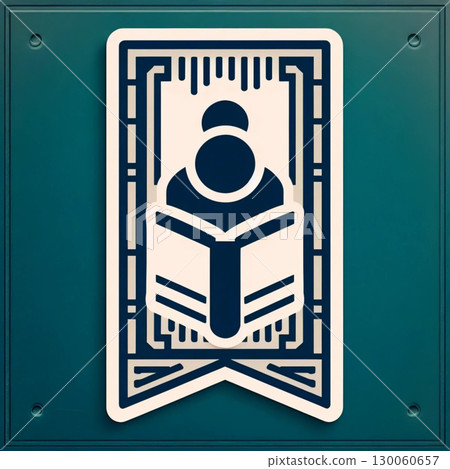 A neumorphic bookmark icon, AI generated image A neumorphic bookmark icon, AI generated image 130060657