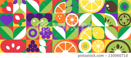 Long Fruit Banner Abstract Background in a vector illustration 130060710
