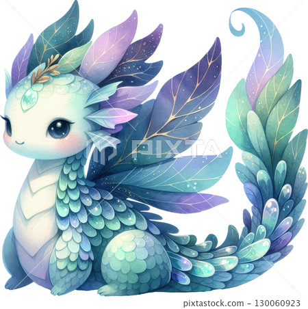 Enchanting Sea Dragon with vibrant scales feathers and an ethereal otherworldly charm Enchanting Sea Dragon with vibrant scales feathers and an ethereal otherworldly charm 130060923