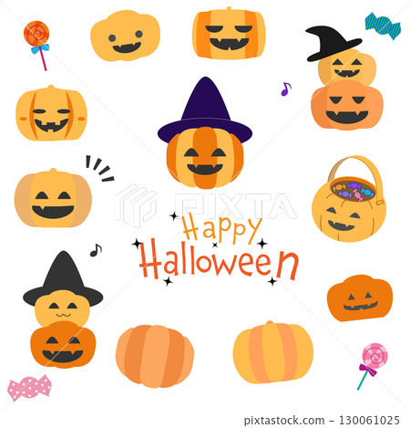 萬聖節南瓜與糖果套裝 | 南瓜燈、糖果、字母 130061025