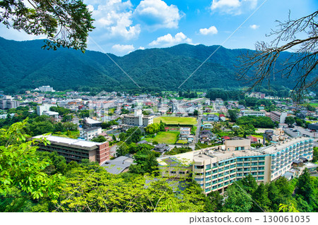 View of Kinugawa Onsen from Tateiwa Observatory in Nikko City, Tochigi Prefecture 130061035