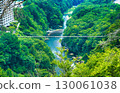 從栃木縣日光市鬼怒川溫泉的立岩展望台眺望鬼怒立岩大橋 130061038