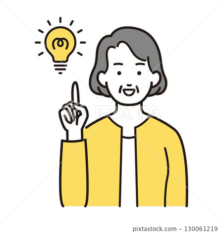 Inspirational senior woman illustration Inspirational senior woman illustration 130061219