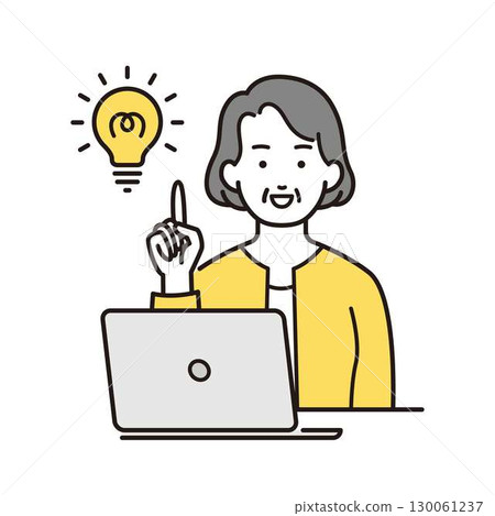 Inspirational senior woman illustration Inspirational senior woman illustration 130061237