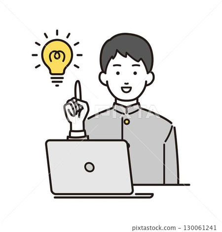 國中男孩的勵志插畫 130061241