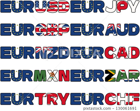 歐元交叉貨幣代碼對圖示 130061691