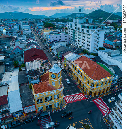 aerial view classic and beautiful architecture at Charter square of Phuket 130062001