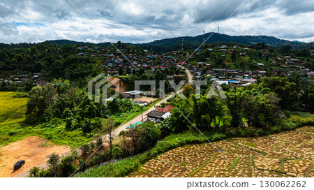 rice terrace field around Wat Baan Hai Makhuea Som rice terrace field around Wat Baan Hai Makhuea Som 130062262