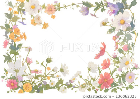 華麗的花卉框架材料 130062323