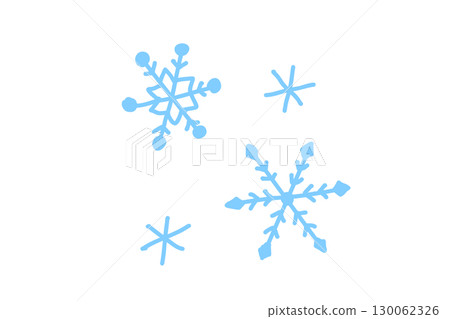 手繪雪花剪貼畫，用於聖誕節和節日裝飾 130062326
