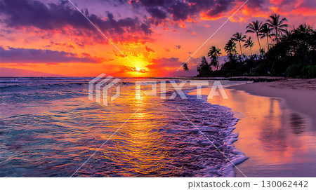 美麗的日落和海景 美麗的日落和海景 130062442
