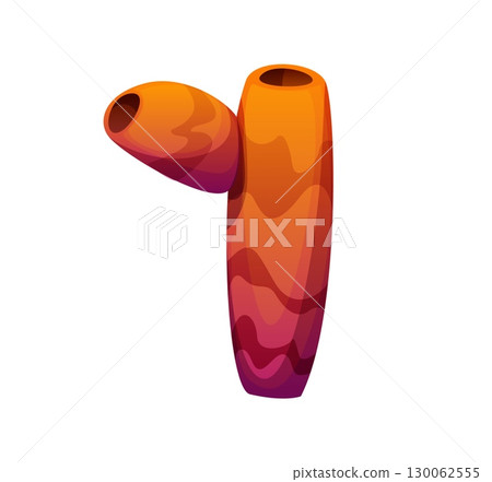 Cartoon underwater font corals digit 1 one. Underwater nature creature math typeset figure or number, ocean life isolated vector font digit or sea wildlife animal mathematics typeface numeral symbol 130062555