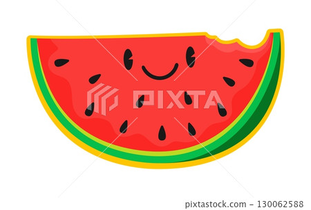 Fast food watermelon kawaii character vintage Y2K sticker or label. Fast food juice drink retro Y2K vector sticker, takeaway menu tag. Watermelon slice, summer juicy fruit happy personage label Fast food watermelon kawaii character vintage Y2K sticker or label. Fast food juice drink retro Y2K vector sticker, takeaway menu tag. Watermelon slice, summer juicy fruit happy personage label 130062588
