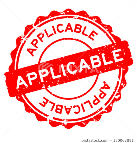 Grunge red applicable word round seal stamp on white background Grunge red applicable word round seal stamp on white background 130062891