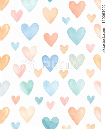 AI Image: Colorful heart pattern background material 130063092