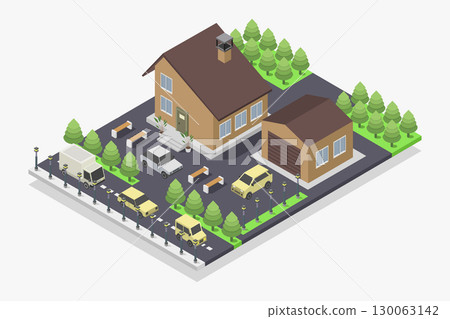Isometric house 130063142
