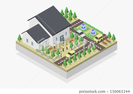 Isometric house 130063144