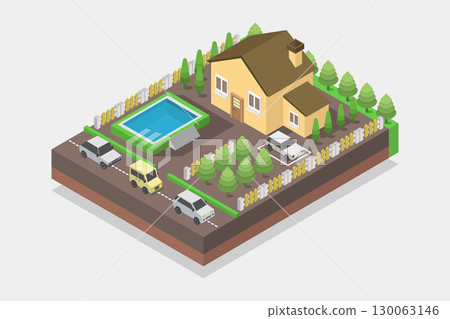 Isometric house 130063146