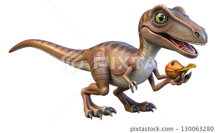 Velociraptor isolated on transparent PNG background 130063280