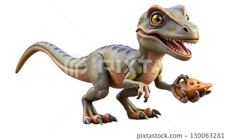 Velociraptor isolated on transparent PNG background 130063281