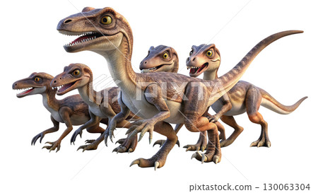 Velociraptor isolated on transparent PNG background 130063304