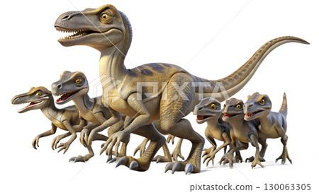 Velociraptor isolated on transparent PNG background 130063305